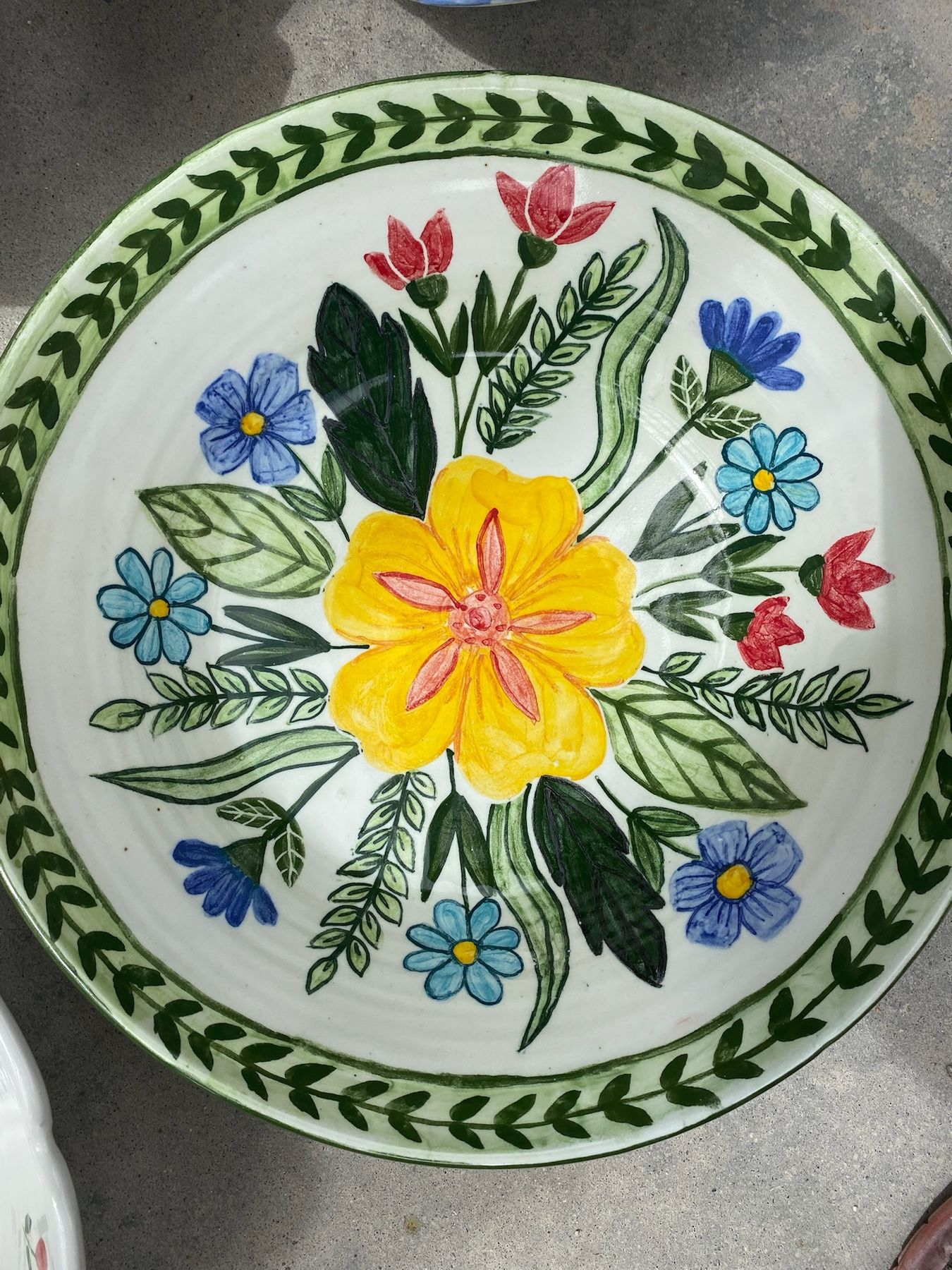 Hand-painted wildflower plate