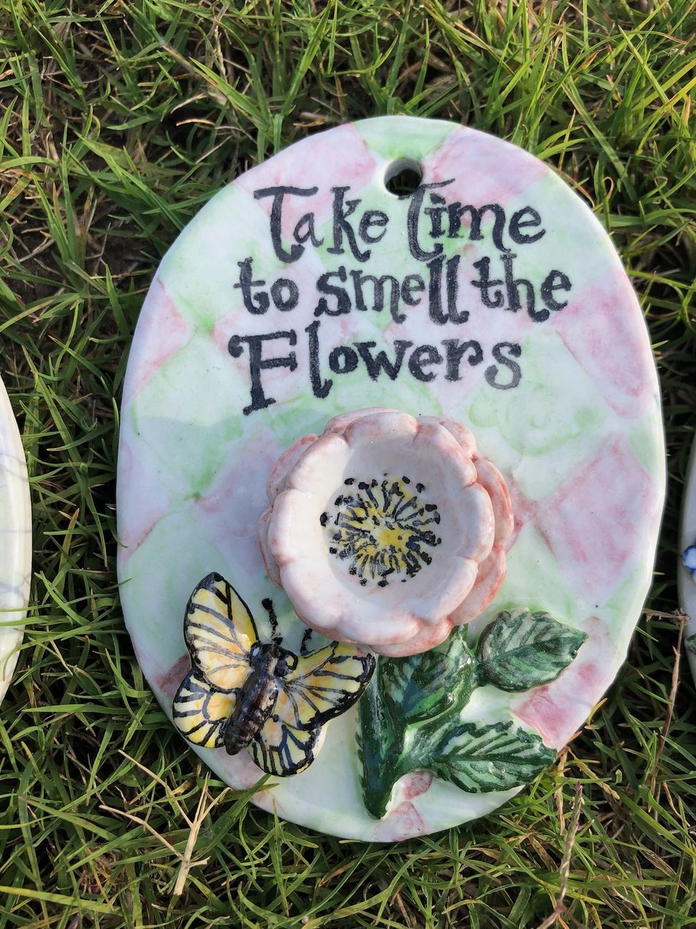 Take Time to Smell the Flowers plaque