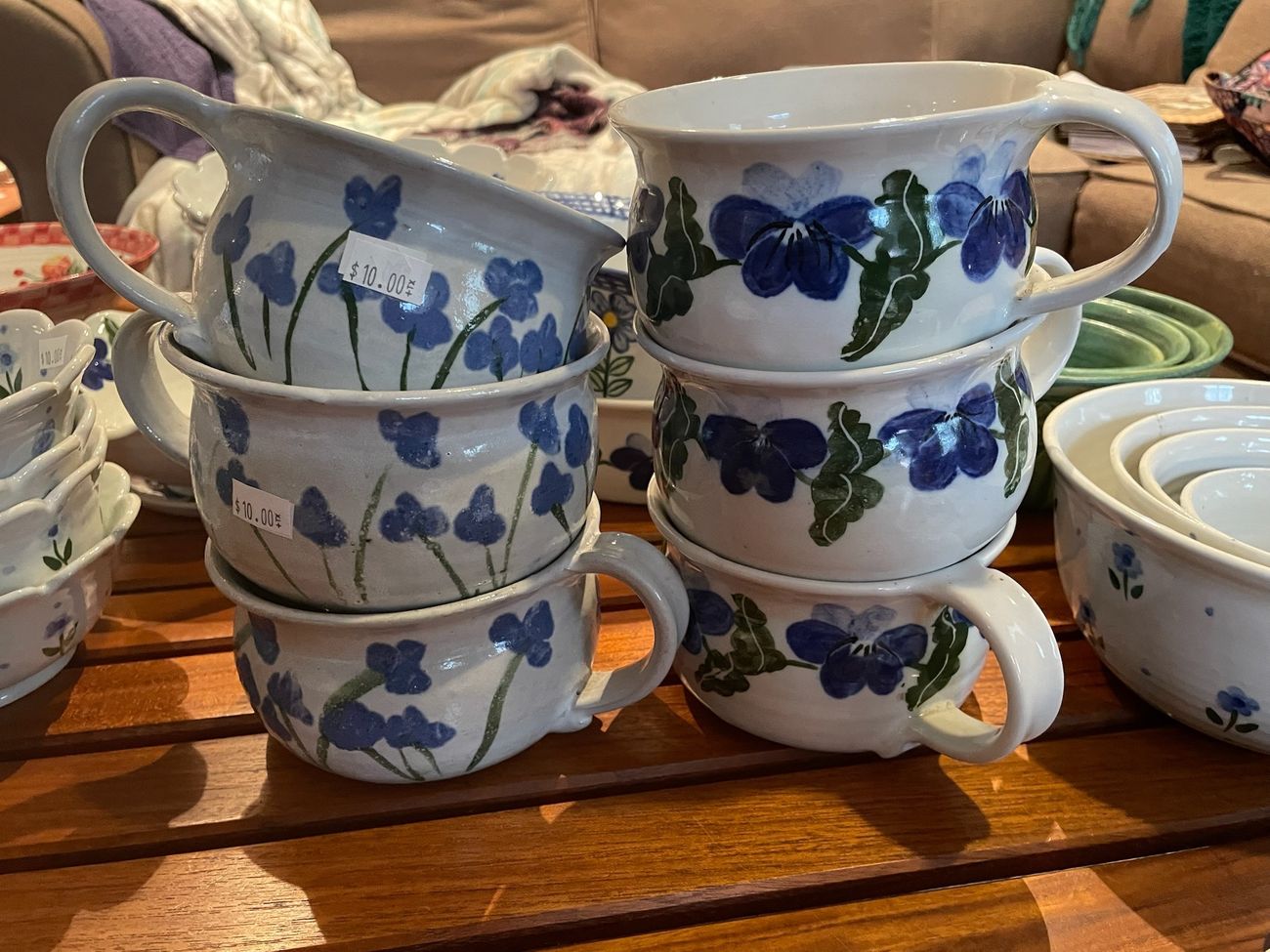 Blue iris mugs