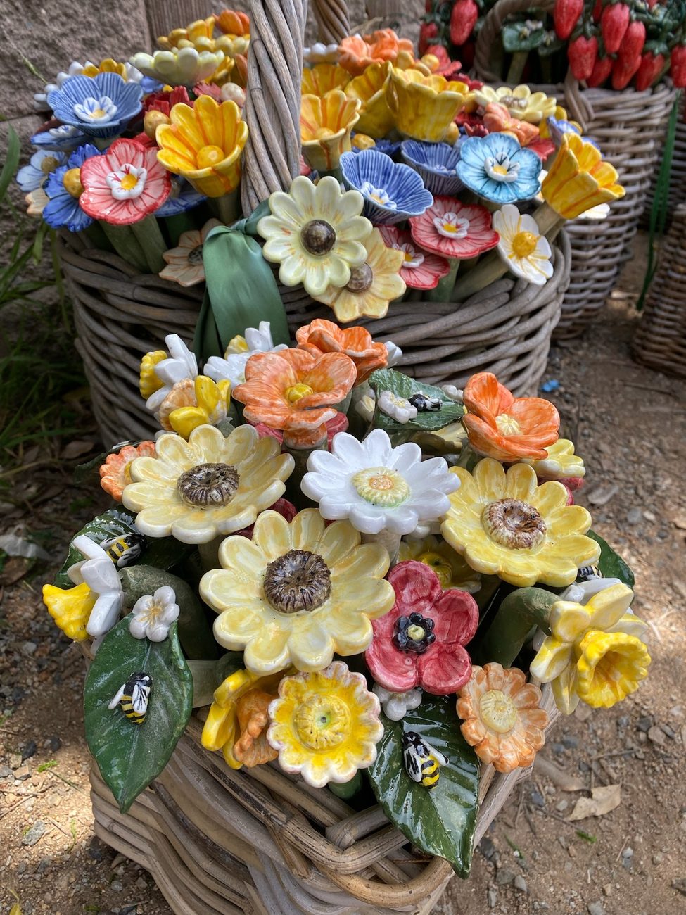 Basket of flower stakes