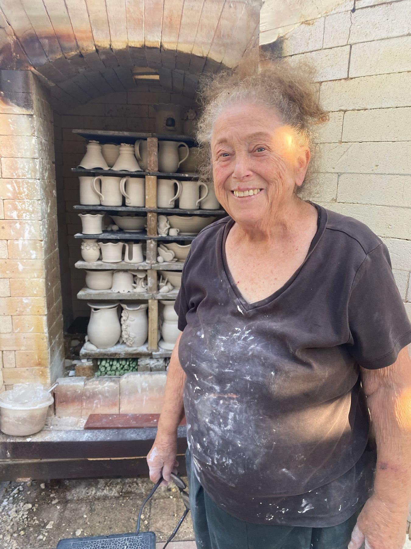 Phyllis at the kiln